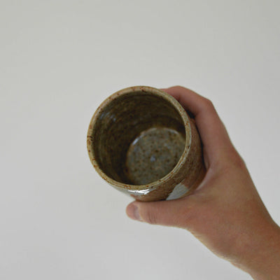 Handmade Speckled Stone Tumbler Oatmeal 7oz